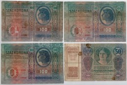 1912-1923. 9db Korona Bankjegy 10-20-50-100-1000-5000K Névértékekben, Az 1923. 1000K '8... - Zonder Classificatie