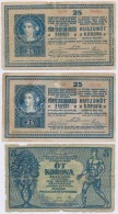 1918. 25K (2x) + 1919. 5K (2x) 'MÁS TÖRVÉNYES...' + 1919. 10K T:III-,IV - Non Classificati