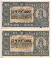 1923. 1000K (2x) SorszámkövetÅ‘k, Nyomdahely Jelölés Nélkül 'B60 066247 - B60... - Non Classificati