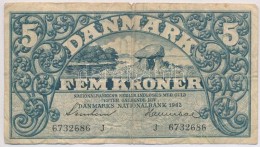 Dánia 1942. 5K 'J' BetÅ±jel T:III- Ly.
Denmark 1942. 5 Kroner Prefix 'J' C:VG Hole
Krause 30.h - Zonder Classificatie