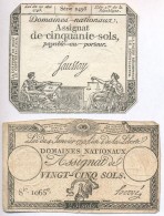 Franciaország 1792. 25s 'Assignata' + 1793. 50s 'Assignata' Vízjellel és... - Non Classificati