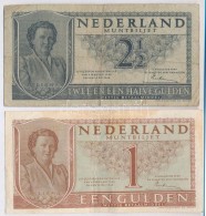 Hollandia 1949. 1G + 2 1/2G T:III,III- Ragasztás
Netherlands 1949. 1 Gulden + 2 1/2 Gulden C:F,VG... - Non Classificati