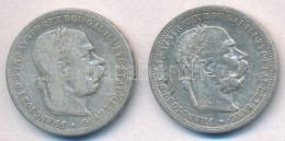 Ausztria 1895-1896. 1K Ag 'Ferenc József' (2x) T:2-,3 Austria 1895-1896. 1 Corona Ag 'Franz Joseph' (2x)... - Non Classificati