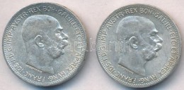 Ausztria 1913-1914. 1K Ag 'Ferenc József' (2x) T:1-,2 Kis Patina
Austria 1913-1914. 1 Corona Ag 'Franz... - Non Classificati