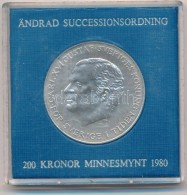 Svédország 1980. 200K Ag 'XVI. Gusztáv Károly / Svéd Királyi... - Non Classificati