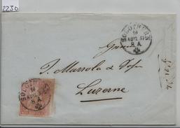 Strubel 24D Mi. 15IIByp 15 Rp. - Stempel: Solothurn Nach Luzern 19. Aug. 1857 - Lettres & Documents