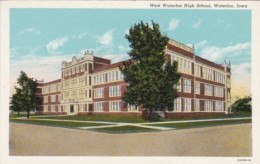 Iowa Waterloo West Waterloo High SchoolEast Fourth Street Looking East Curteich - Waterloo