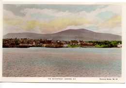 NANAIMO, British Columbia, Canada,  Town & The Waterfront, Old Spalding Hand Colored RPPC - Nanaimo