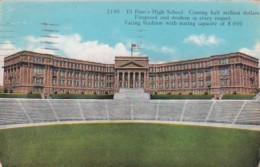 Texas El Paso High School And Stadium 1935 Curteich - El Paso