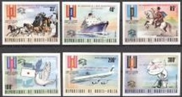 Haute Volta 1974, The 25th Anniversary Of UPU, Carriage, Boat, Planes, 6val IMPERFORATED - UPU (Wereldpostunie)