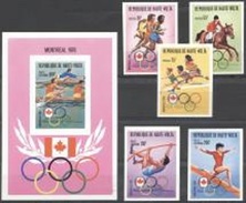 Haute Volta 1976, Olympic Games In Montreal, Rowing, Horse Racing, Gymnastic, 5val +BF IMPERFORATED - Rowing