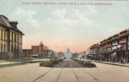 Pennsylvania Harisburg State Street Showing Capitol From A Distance - Harrisburg