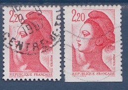 = Liberté De Gandon 2 Timbres Oblitérés Dont Un D'une Hauteur Supérieure Issu D'un Carnet N°2427 Et 2376 - Gebraucht