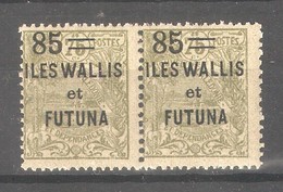 Wallis & Futuna 1925,Surcharged, 85c On 75c ,Scott # 36 Pair ,VF MNH** Full OG (K-8) - Ungebraucht