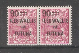 Wallis & Futuna 1927,Surcharged,90c On 75c ,Sc 37 Pair,VF MNH**Full OG (K-8) - Ungebraucht