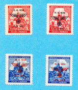 Böhmen Und Mähren / Stamps (1942) 3rd Anniversary Protectorate (2x 2 Pcs. - Significantly Shifted Overprints!) - Ongebruikt