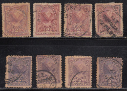 2d X 8 Used, Varities Of Shades & Perforation, Pembroke Park,   New Zealand 1898 Onwards, - Used Stamps