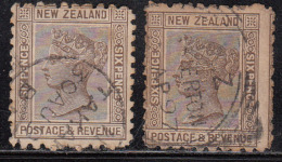 6d X 2 Used,  Diff, Varities, New Zealand 1892 Onwards, As Scan - Used Stamps