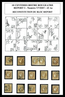 O N°43Ae, 10c BISTRE ROUGEATRE Report I: Bloc Report De 15 Exemplaires Reconstitué Comprenant 1 Paire,... - 1870 Ausgabe Bordeaux