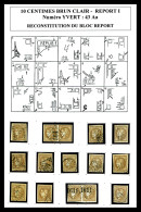 O N°43Aa, 10c Brun-clair Report I: Bloc Report De 15 Exemplaires Reconstitué Comprenant 2 Paires... - 1870 Ausgabe Bordeaux