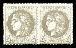 * N°41Bb, 4c Gris-lilas Rep II, Percé En Ligne Sur Paire. SUP (certificat)   Cote: 1200 Euros  ... - 1870 Emissione Di Bordeaux