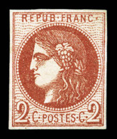 (*) N°40B, 2c Rouge-brique Clair Report 2, TB (signé Calves/certificat)      Qualité: (*) - 1870 Bordeaux Printing