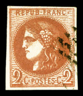 O N°40B, 2c BRUN ROSE Rep 2, Très Jolie Nuance, R.R.R (signé Brun/certificat)     ... - 1870 Bordeaux Printing