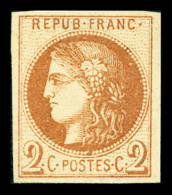 * N°40Ab, 2c Brun-rouge Report 1, Gomme Mate Et Partielle. TTB. R.R. (signé Calves/certificat)   Cote:... - 1870 Bordeaux Printing