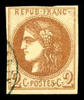 O N°40Aa, 2c Chocolat Rep 1, Jolies Marges. TTB (certificat)   Cote: 1500 Euros   Qualité: O - 1870 Emisión De Bordeaux