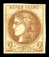 * N°40Aa, 2c Chocolat Report 1, Jolies Marges, SUPERBE (certificat)    Cote: 1700 Euros   Qualité: * - 1870 Emissione Di Bordeaux