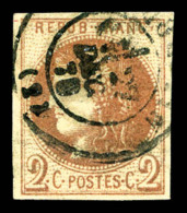 O N°40A, 2c Chocolat Clair Rep 1. TTB (signé Brun/certificat)   Cote: 1500 Euros   Qualité: O - 1870 Bordeaux Printing