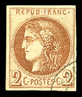 O N°40A, 2c Chocolat Clair Rep 1. TTB (certificat)   Cote: 1500 Euros   Qualité: O - 1870 Emisión De Bordeaux