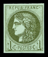 * N°39C, 1c Olive Rep 3, TB   Cote: 200 Euros   Qualité: * - 1870 Ausgabe Bordeaux