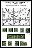 O N°39Ba, 1c Olive Foncé Report 2: Bloc Report De 15 Exemplaires Reconstitué Comprenant 1 Bande... - 1870 Emisión De Bordeaux