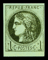 * N°39Ab, 1c Olive-foncé Rep I, Bdf. TB   Cote: 400 Euros   Qualité: * - 1870 Emisión De Bordeaux