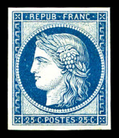 ** N°37f, 25c Bleu, Réimpression De Granet. SUP (certificat)      Qualité: ** - 1870 Assedio Di Parigi