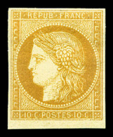 * N°36c, Granet, 10c Bistre-jaune Non Dentelé, TB   Cote: 450 Euros   Qualité: * - 1870 Beleg Van Parijs