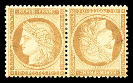 * N°36b, 10c Bistre-jaune En Paire Tête-bêche Horizontale, TB (signé/certificat)   Cote:... - 1870 Beleg Van Parijs