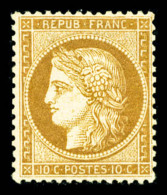 * N°36, Siège De Paris, 10c Bistre-jaune, TB (certificat)   Cote: 950 Euros   Qualité: * - 1870 Siege Of Paris