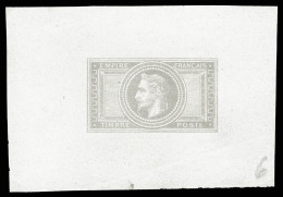 (*) N°33, 5 Francs, épreuve Terminée Sans La Valeur En Gris-clair Sur Chine, R.R.R Et SUP... - 1863-1870 Napoléon III. Laure