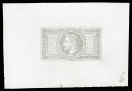 (*) N°33, 5 Francs, épreuve Terminée Sans La Valeur En Gris-clair Sur Chine, R.R.R Et SUP... - 1863-1870 Napoléon III Lauré