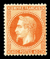 * N°31, 40c Orange, Frais, TTB (signé Brun/certificat)   Cote: 1600 Euros   Qualité: * - 1863-1870 Napoleone III Con Gli Allori