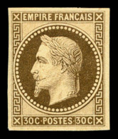* N°30c, 30c Brun Non Dentelé, Impression De Rothschild, SUP (certificat)   Cote: 360 Euros  ... - 1863-1870 Napoleone III Con Gli Allori