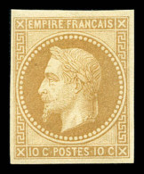 ** N°28Aa, 10c Bistre Impression De Rothschild Non Dentelé, SUP (certificat)      Qualité: ** - 1863-1870 Napoleone III Con Gli Allori