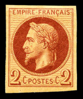 * N°26Af, 2c Brun Non Dentelé, Impression De Rothschild, TB (certificat)   Cote: 400 Euros  ... - 1863-1870 Napoleon III With Laurels