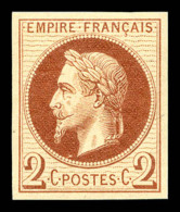 ** N°26Af, 2c Brun Non Dentelé, Impression De Rothschild, SUP (certificat)      Qualité: ** - 1863-1870 Napoleone III Con Gli Allori