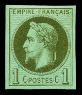 ** N°25c, Rothschild, 1c Olive Impression Fine Non Dentelé, Fraîcheur Postale. SUP... - 1863-1870 Napoléon III Lauré