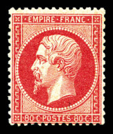 ** N°24, 80c Rose, Fraîcheur Postale, SUP (certificat)      Qualité: ** - 1862 Napoleone III