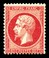 ** N°24, 80c Rose, Fraîcheur Postale, SUP (certificat)      Qualité: ** - 1862 Napoléon III.