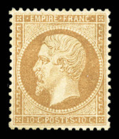 (*) N°21, 10c Bistre, Très Bon Centrage, Jolie Pièce (certificat)      Qualité: (*) - 1862 Napoléon III.